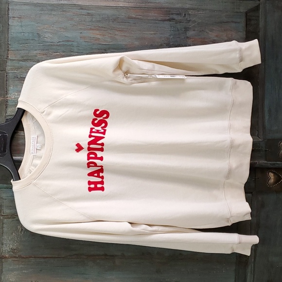 P. J. Salvage Women's Happy Day Ivory Sweatshirt, Size XLARGE, NWT - Picture 3 of 8